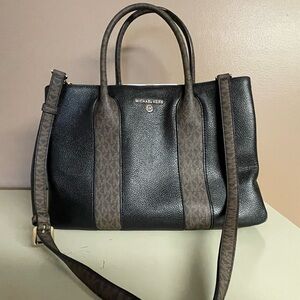 Michael Kors Austin Large Black and Brown Leather Handbag